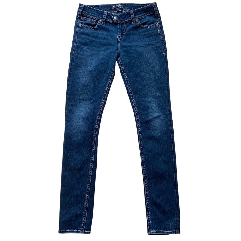 Silver Jeans style Tuesday Mid Rise Skinny Stretch Denim Pants in size 28